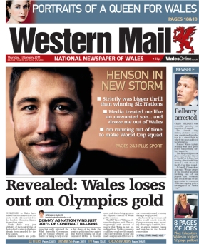 Western Mail front page - Revealed: Wales loses out on Olympics gold