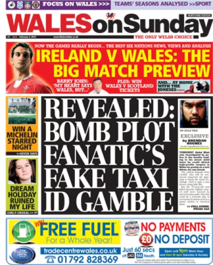 Revealed: Bomb plot fanatic's fake taxi ID gamble - Wales on Sunday